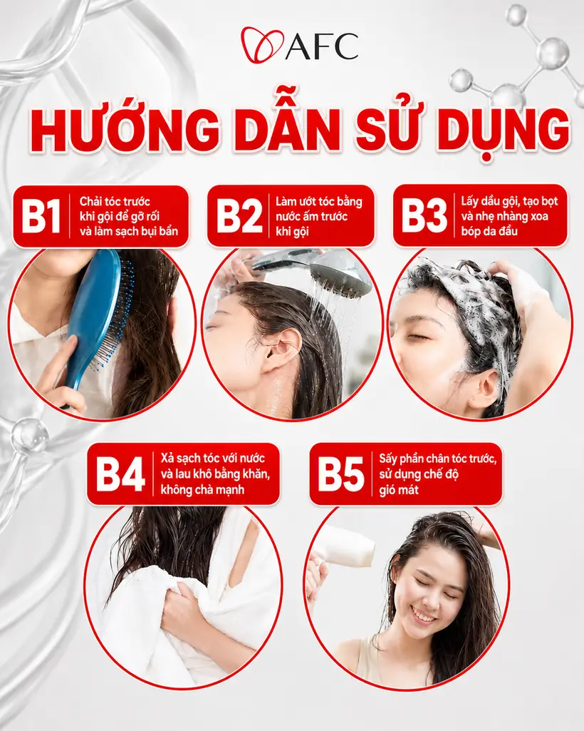Hướng dẫn sử dụng dầu gội Soukaikan