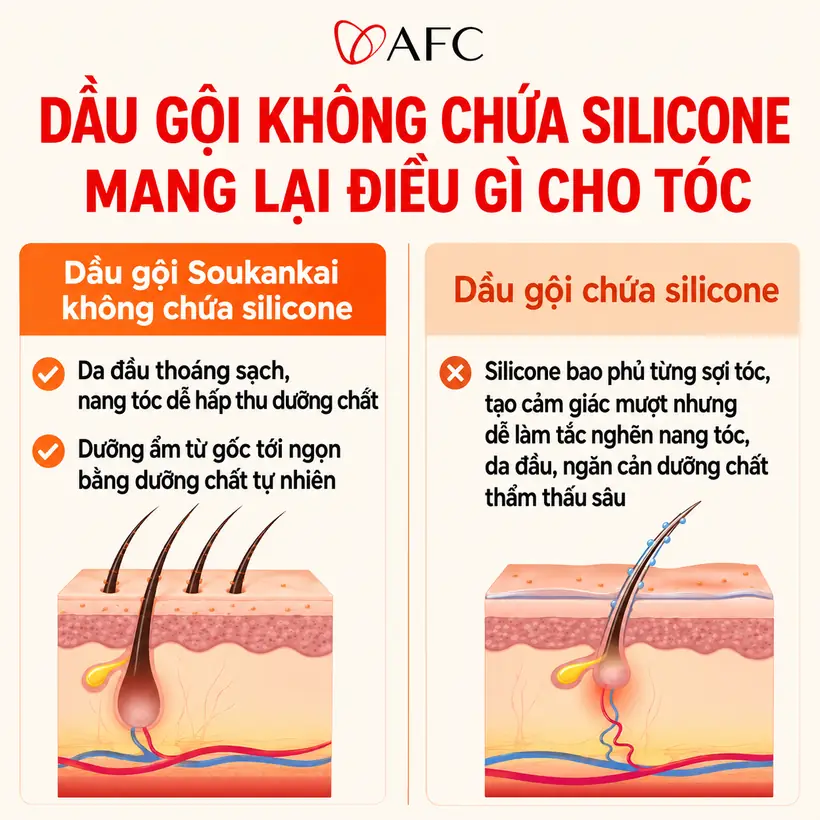 So sánh dầu gội có và không có silicone
